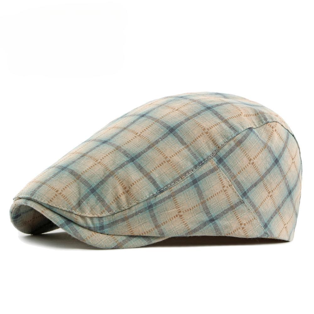 2026 Spring New Plaid Beret Hat for Men Women British Retro Flat Cap Casual Newsboy Hat Versatile Duckbill Cap