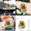 Decorative Acrylic Sunflower Car Pendant Bright Cartoon Style Ideal For Accessories Vehicle