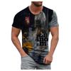 Men's Summer Casual 3D Printed Short Sleeve Round Neck Top T-shirt Blouse