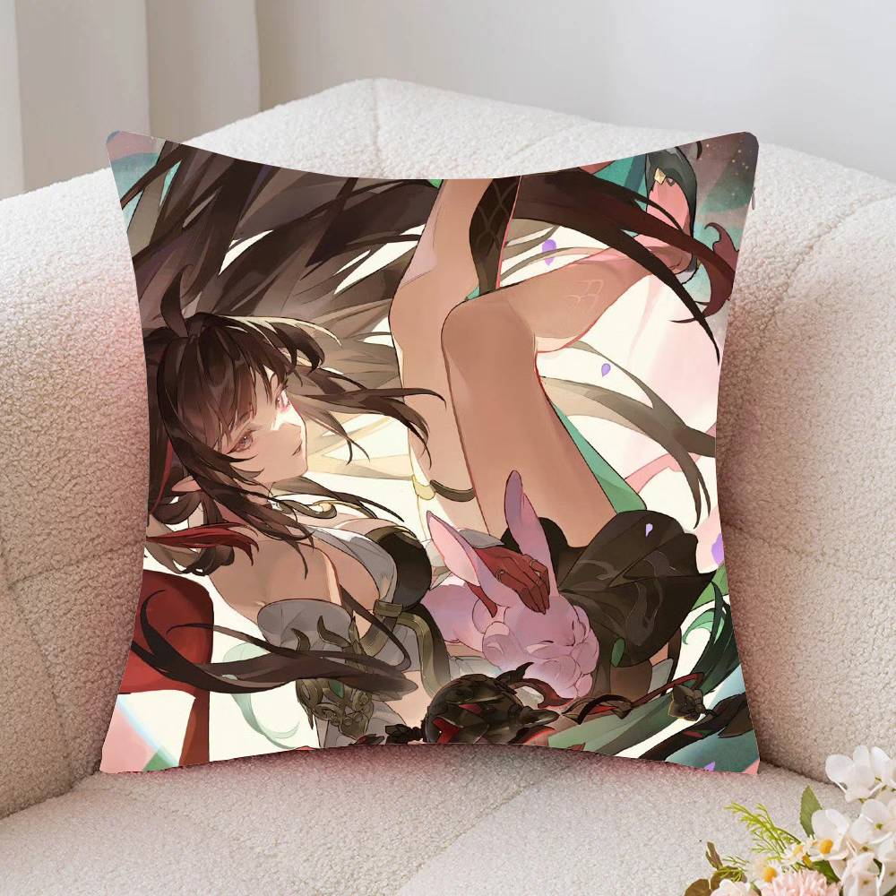 Lingsha Game Honkai Star Rail Pillow Case Fashion Square Pillowcase Bedroom Sofa Room Ins Decoration Leisure