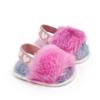 2025 New Baby Boys Girls Sandals Fluffy Baby Shoes Newborn Cotton Soft Sole Anti-Slip Toddler First Walkers Baby Slippers Indoor