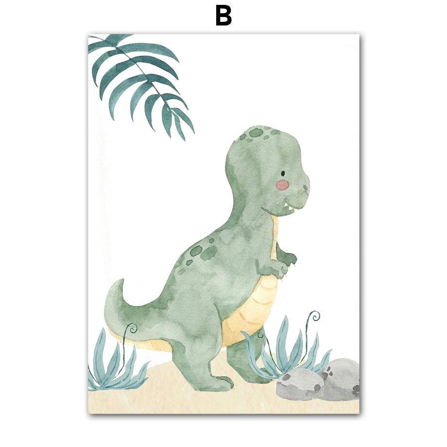 Wandkunst Leinwand Malerei Cartoon Niedlichen Dinosaurier Rex Baby Kinderzimmer Dekoration Poster Und Drucke Hause Schlafzimmer Wand Bilder