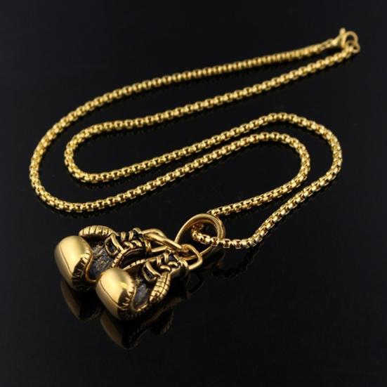 Modische Herren Boxhandschuh Anhänger Kette Halskette Fitness Sport Schmuck Geschenk
