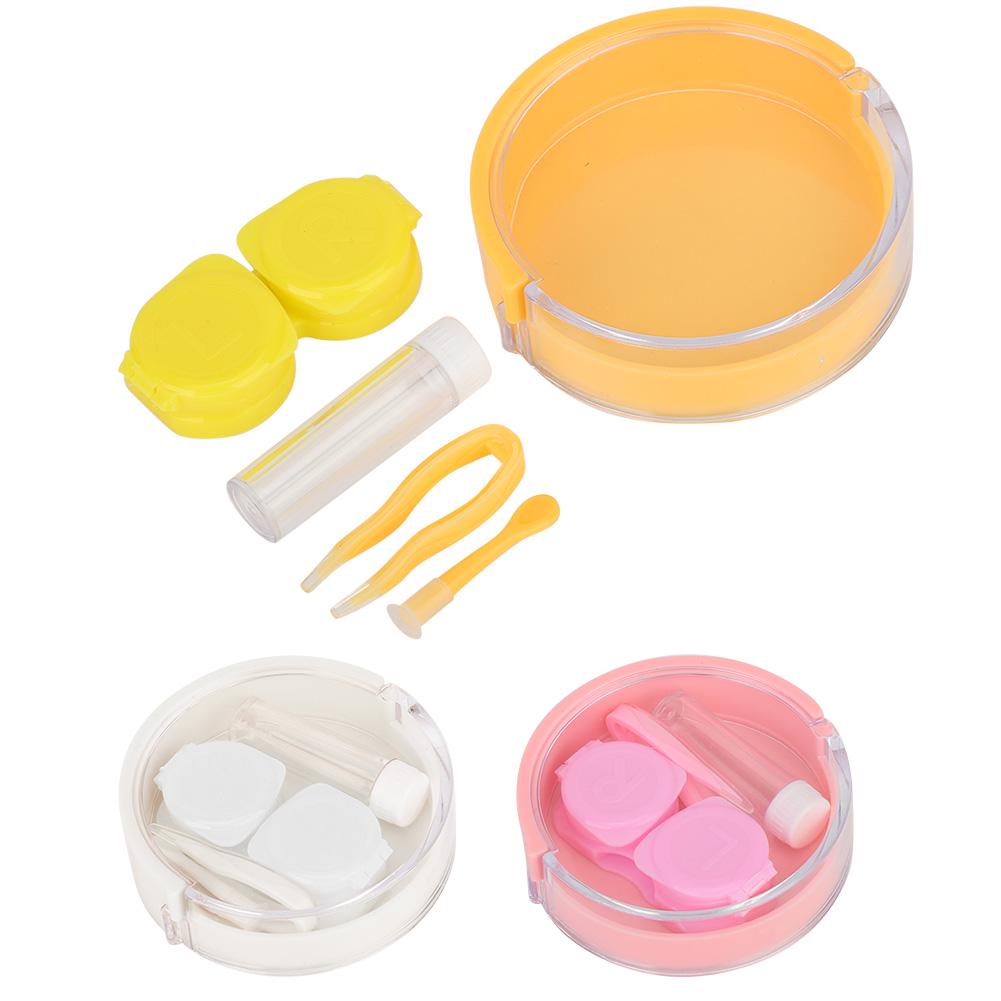 Portable Round Transparent Cover Contact Lenses Storage Box Case Container Holder