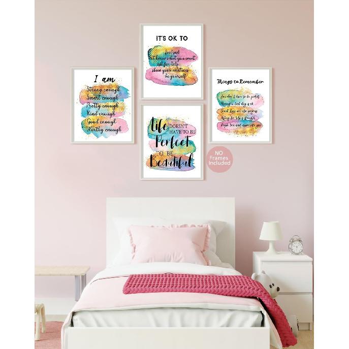 MTL HOE Encouraging Self Improvement Motivational Sayings Art Posters, Piring Positive Affirmations Quotes Wall Decor, Uplifting Gifts For Women Teen