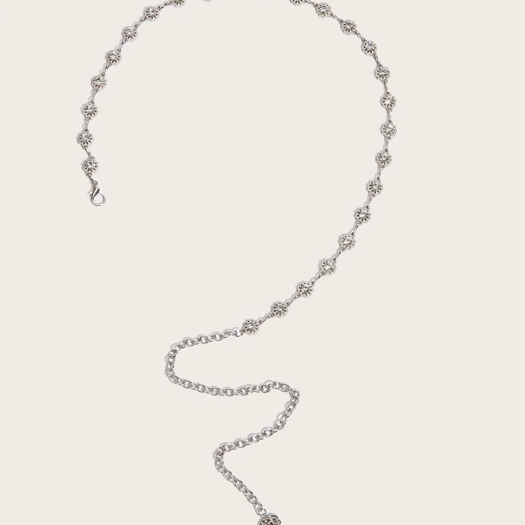 Rhinestone Thin Waist Chain White K Sparkling Metal Belt With Dress Summer Body Chain Simple