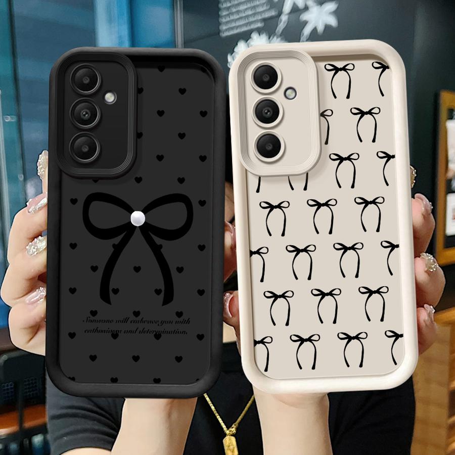 Cartoon Bow Phone Cover Case for Samsung Galaxy A16 A56 A12 A13 A34 A51 A73 A15 A53 A54 A23 A35 A36 A71 A72 A26 A32