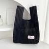 Knitted Wrist Bag Women Casual Shoulder Tote Bag Hollow Out Female Reusable Shopping Bags Girls Woven Small Handbag AVE