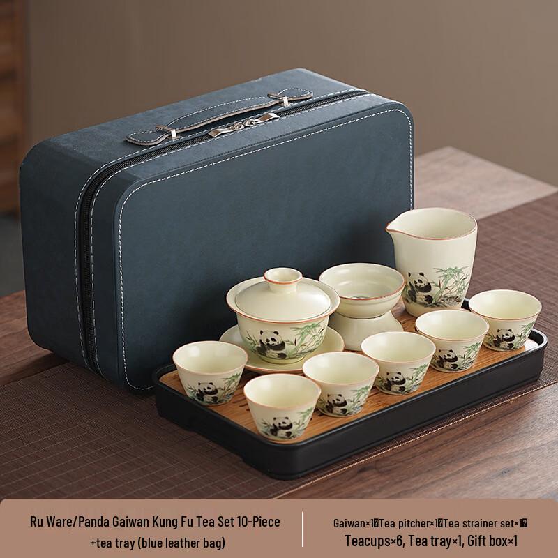 Panda Ru Kiln Ceramic Kung Fu Tea Set