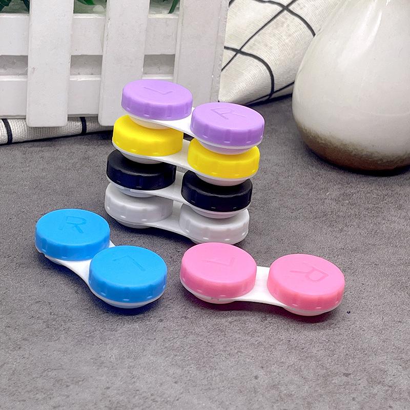 1/1pc Glasses Contact Lenses Box Left Right Eyes Contact Lens Container Candy Color Mini Women Men Travel Contact Lenses Case