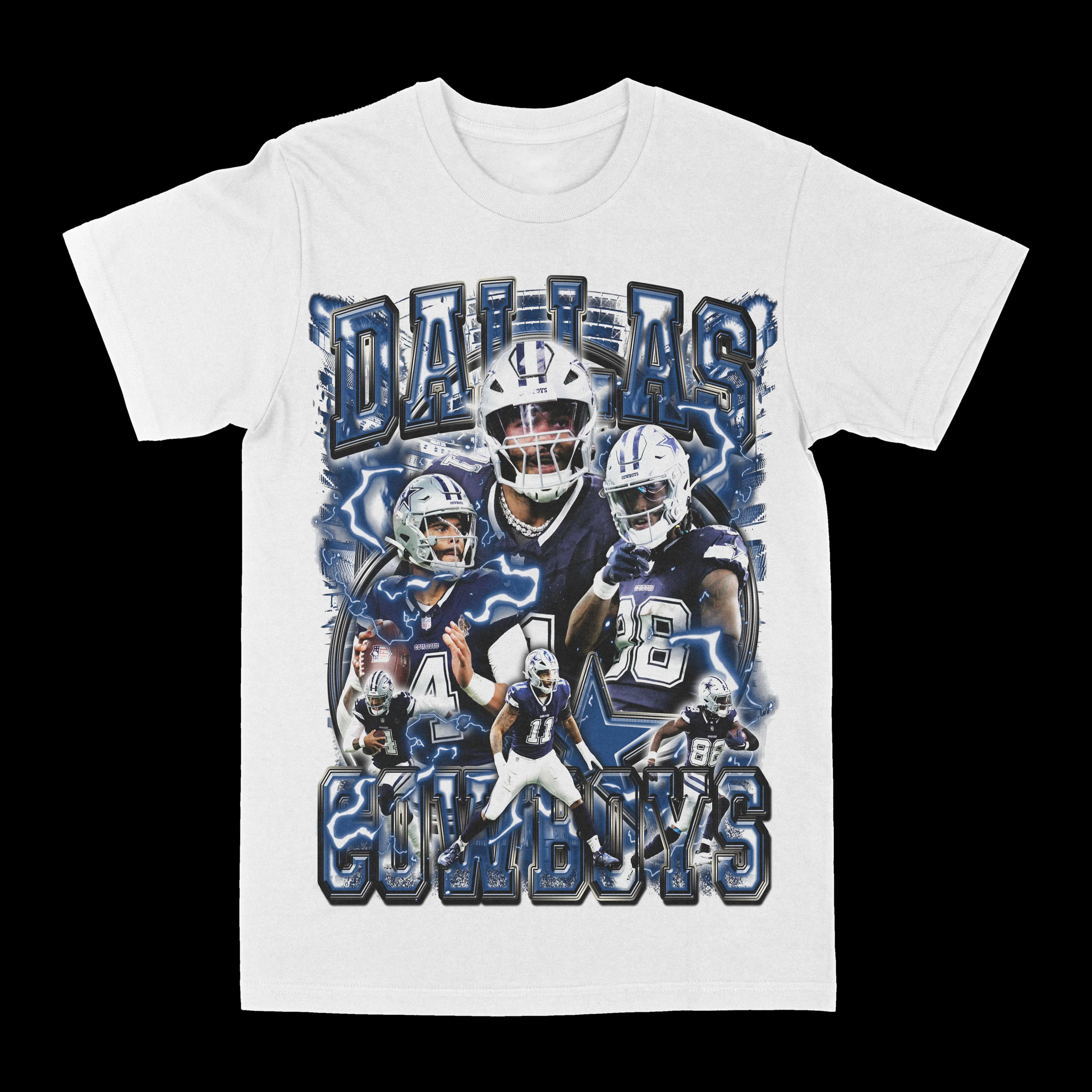 Dallas Cowboys Unisex Cotton TShirt Vintage Retro Athletic White Style M
