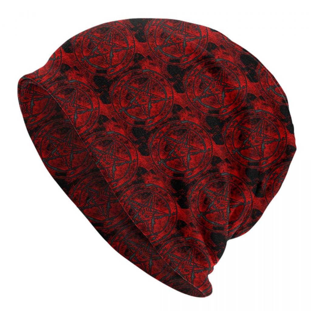 Custom Devil Satanic Baphomet Bonnet Hat Knitting Hat Fashion Unisex Adult Religion Winter Warm Beanies Cap