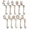 1Pcs Christmas Pendant Snowflake Elk Snowman Tree Shaped Metal Hook For Fireplace Door Cabinet Xmas Party Navidad New Year Decor