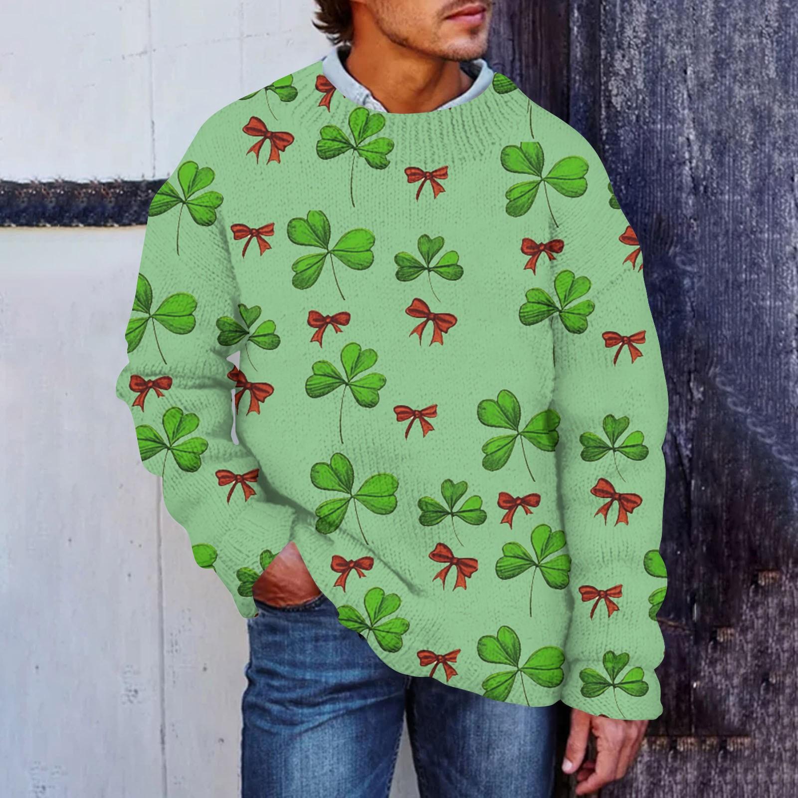 

Мужской принтованный искусственный свитер, толстовка с круглым вырезом, свободный топ с длинными рукавами XXXXL