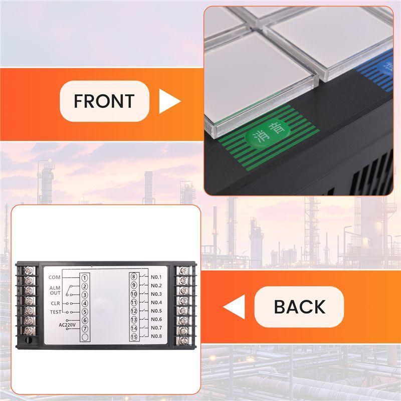 FULL-Alarm Annunciator Panel 8-Channel AC220V Sound And Light Flash Controller Industrial LED Alarm Indicator