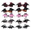 Gothic Halloween Hair Barrettes, 2Pcs Winged Ribbon Design Hair Clip Feature Love Heart Detail and Lace Trim for Party Hairstyling