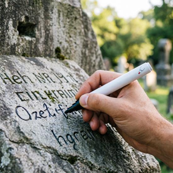 Opravná tužka na nápisy na náhrobky a pamětní nápisy Přesný hrot Pamětní renovační tužka Voděodolná Odolná vůči povětrnostním vlivům Rychleschnoucí Silná