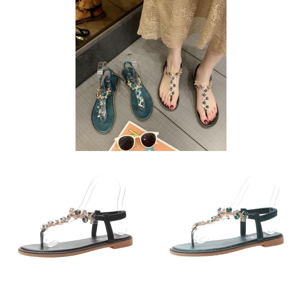 Bohemian Style Roman Sandals For Adults With Water Dazzle Stones And Nonslip Rubber Bottom