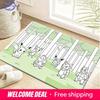 Minimalist Line Art Pokemon Characters Forest Print Non-slip Doormat, Soft Absorbent Floor Rug