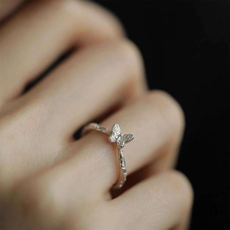 Unique Butterfly Shaped Adjustable Ring For Women High-end Copper Fashion Ring For Summer 2023