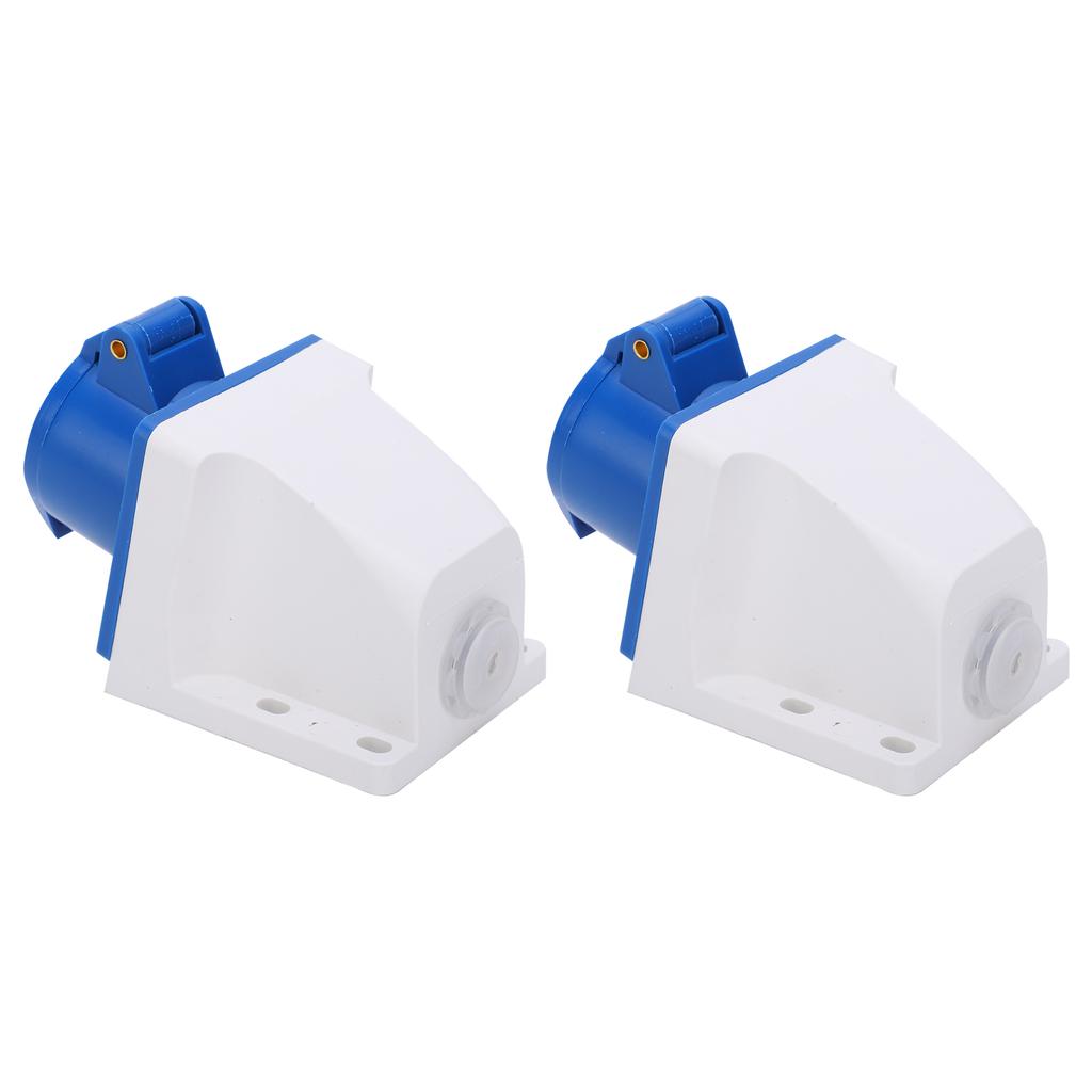 2 buc priză industrială cu 3 pini, monofazată, rezistentă la explozie, impermeabilă, 16 A, 3 găuri, 220-