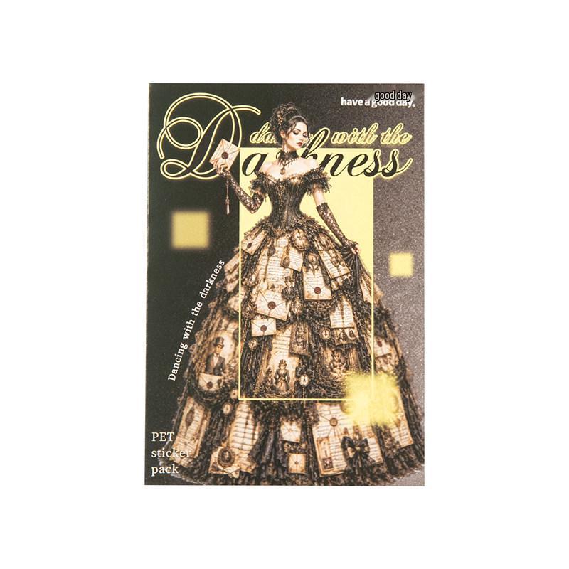 Autocollant PET Découpé 'Gothic Dance with Darkness' pour Journaling