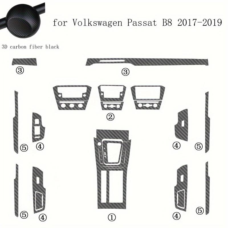 For Volkswagen VW Passat B8 2017 2018 Carbon Fiber Car Interior Protective Film Car Stickers Center Console Gear Dashboard