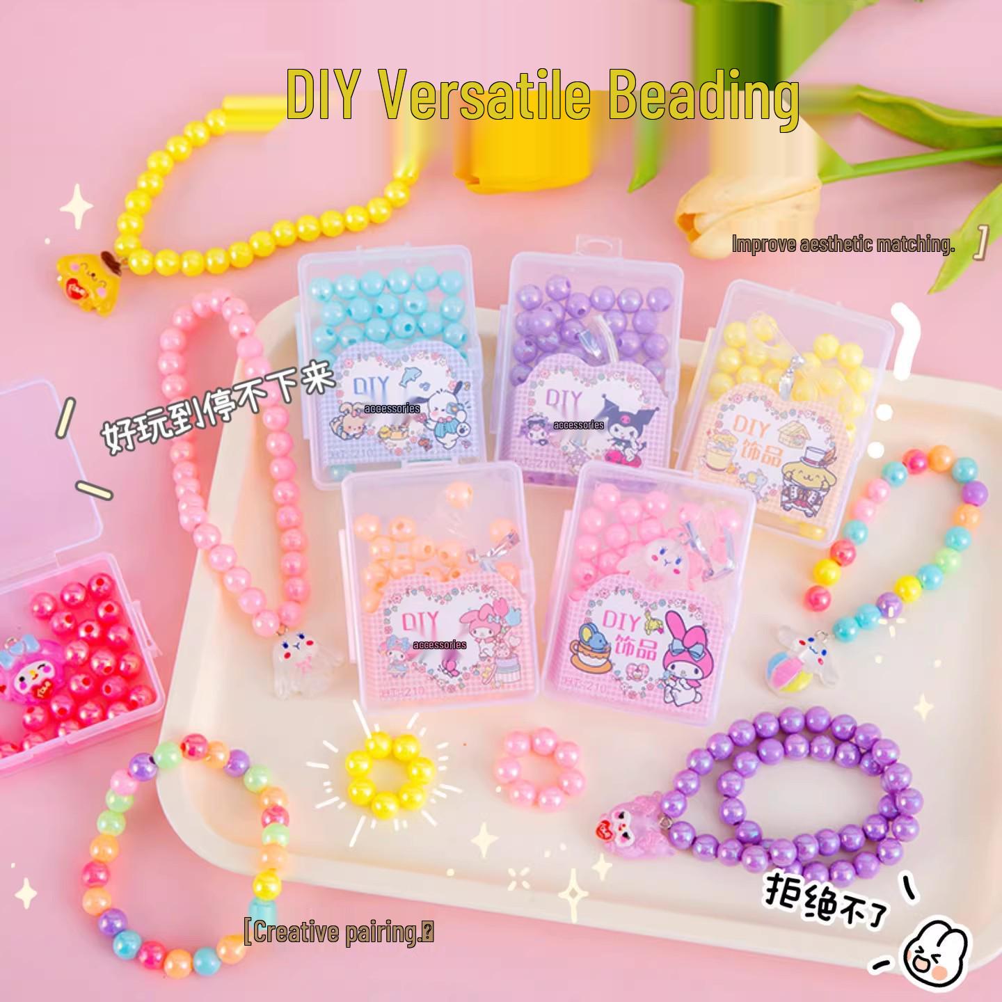 Children s DIY Beaded Crystal Bracelet Kit - Cute Cartoon Theme for Girls