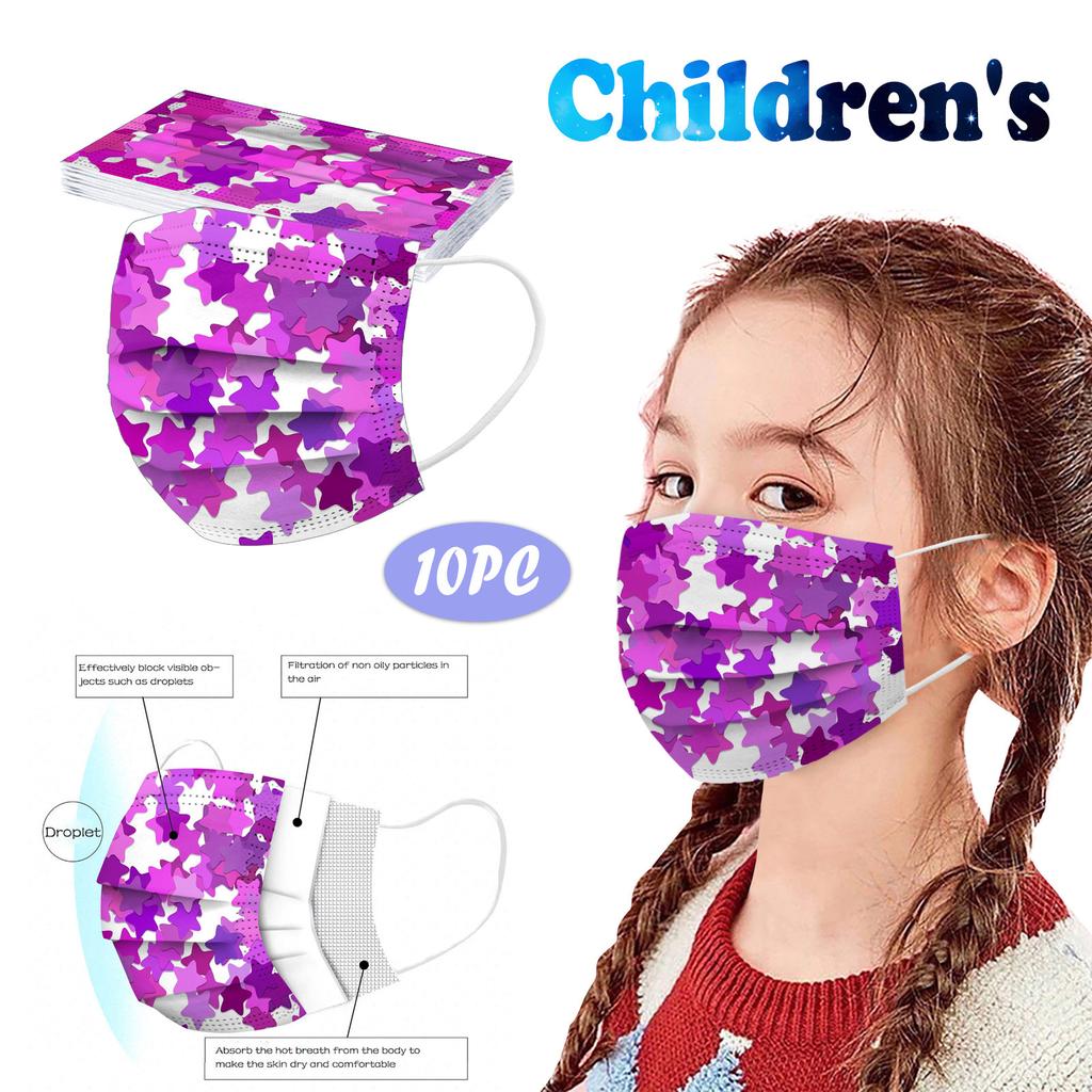 Children's Disposable Tie-dye Starry-sky Printed Mask Disposable Face Mask Ear Loop Mask 10PCS