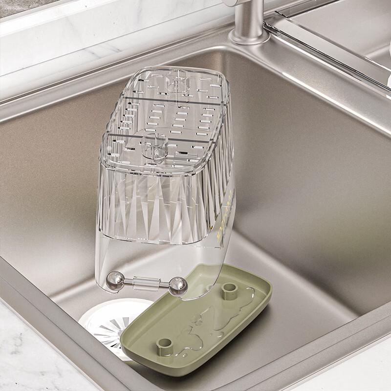 ZISIZ Wall-Mounted Draining Chopstick & Utensil Holder