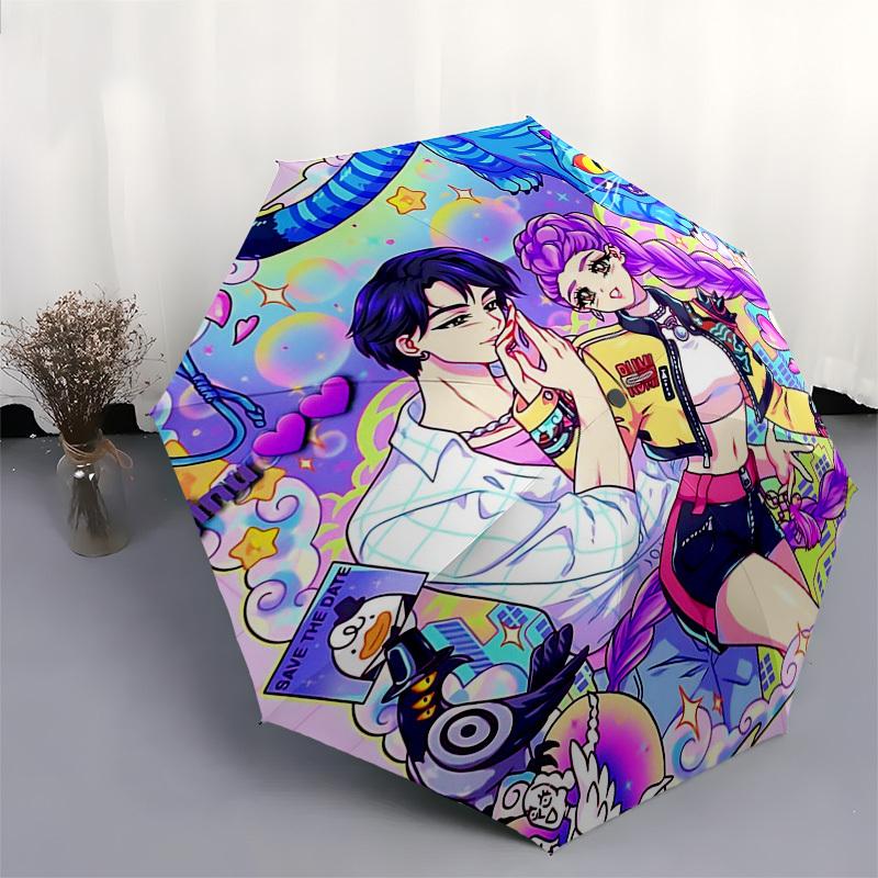 1pc Automatic Folding Umbrella with 3-Fold Design, 8-Bone Iron Frame Outdoor for Fans, Travelers, Everyday Use, Festive Gift.R028