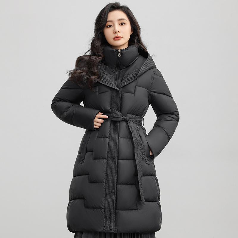 Fall and Winter Women's Loose Long Jacket with Hoodie Lady Coat