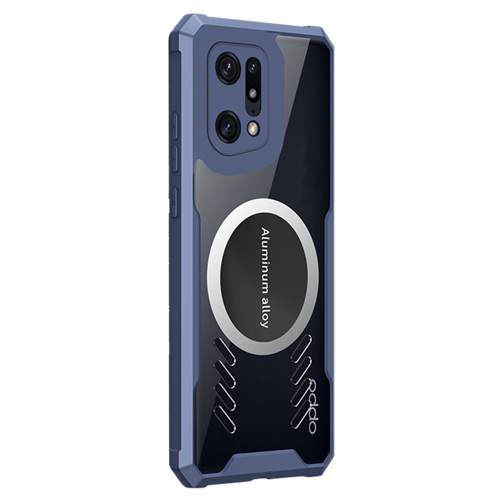 

For Oppo Find X5 Pro 5G Clear Phone Shell Cover Graphene Heat Dissipation Gaming Cooling Phone Case Works for Magnetic Car Mount Holder Blue