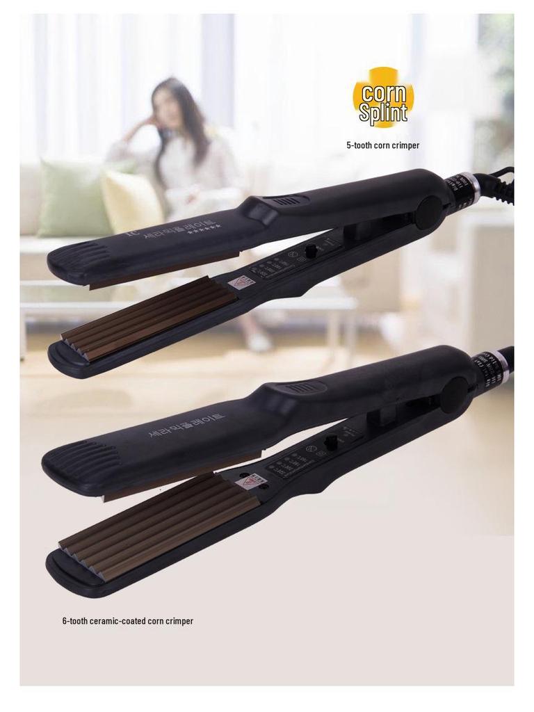 Corn Curling Iron with Temperature Control for Wavy or Straight Hair