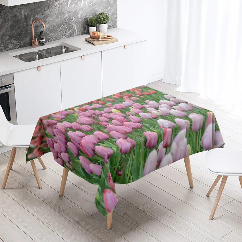 

Цветочная скатерть роза тюльпан ресторан украшение стола свадьба противообрастающая прямоугольная 100x160cm