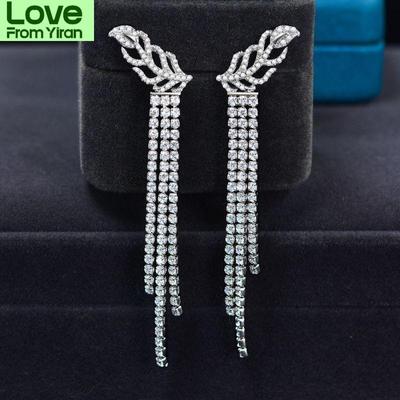 Luxus S925 Sterling Silber Tropfen Ohrringe Für Frauen Funkelnden Voll Diamant Ohrring Mädchen Schmuck Damen 19*76mm Quaste Ohrring
