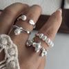 925 Sterling Silber Ringe für Damen Paar Minimalistisch Handgefertigt Einfach Blume Perlenring Feiner Schmuck Geschenk Allergievorbeugend