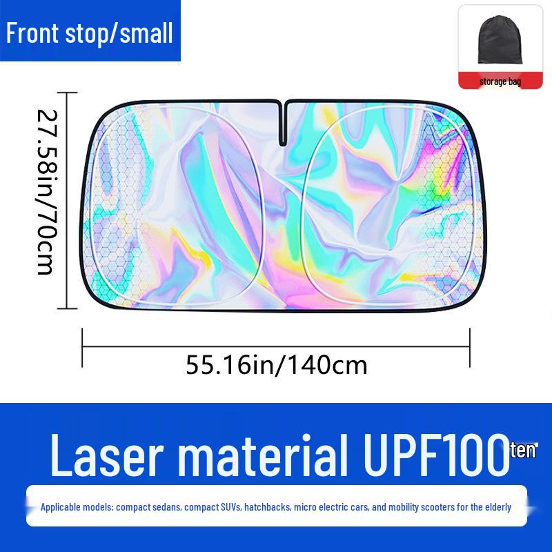 Car Sunshade Blackout Curtain for Front Windshield & Sides – Laser Heat Insulation Sun Protection