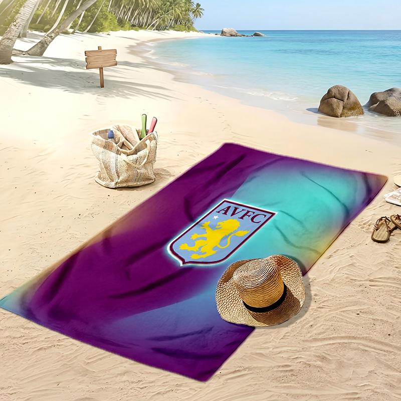 Asciugamano da Spiaggia con Stampa Calcio Aston Villa, Asciugamano Grande Morbido ad Asciugatura Rapida per Spiaggia Campeggio Nuoto