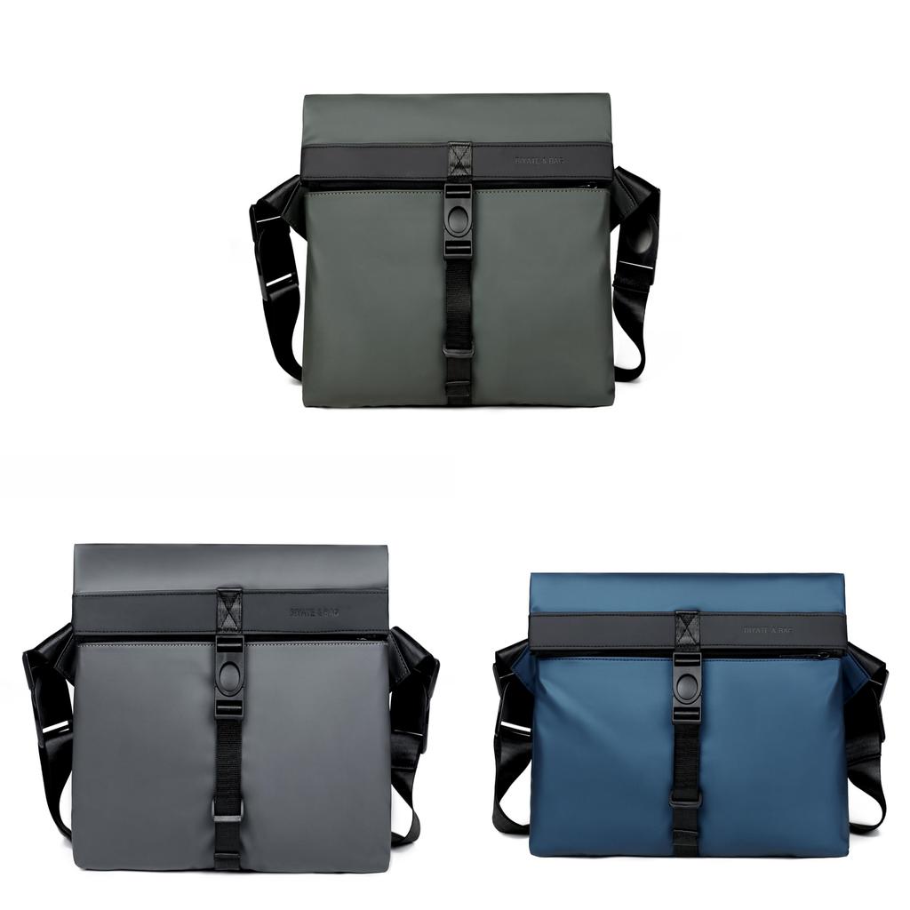 Mens Minimalist Business Messenger Bag With Waterresistant Polyester For Daily Office Use