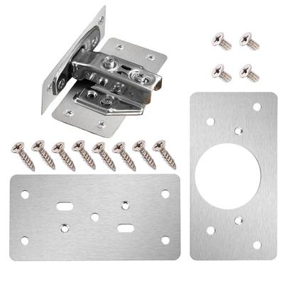 Kit de réparation de charnières en acier inoxydable, plaques de fixation, robuste, résistant à la rouille, avec vis