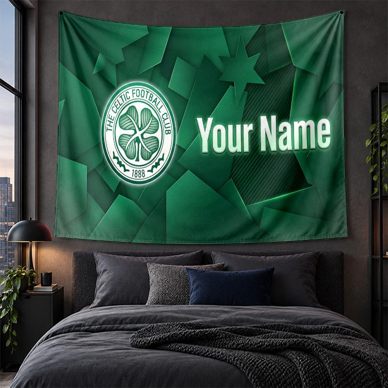 Personalisierte Wandbehänge Celtic FC Muster Kunst Hintergrundtuch