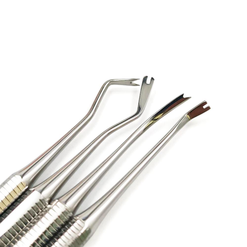 1 pezzo Direttore di legature ortodontiche dentali Doppie estremità Curvo con scaler Fine Stretto Strumento Strumento per dentista