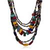 Multilayer Geometric Wooden Necklace For Women Ethnic Boho Festival Jewelry