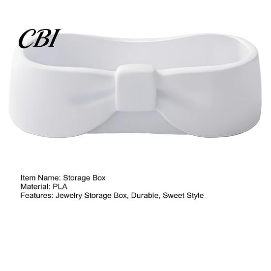 Storage Box Bow-Shaped Box, 3D Printed Delicate Matte Texture Container, Large Burr-free Container Capacity Jewelry Key Makeup Organizer, Sweet