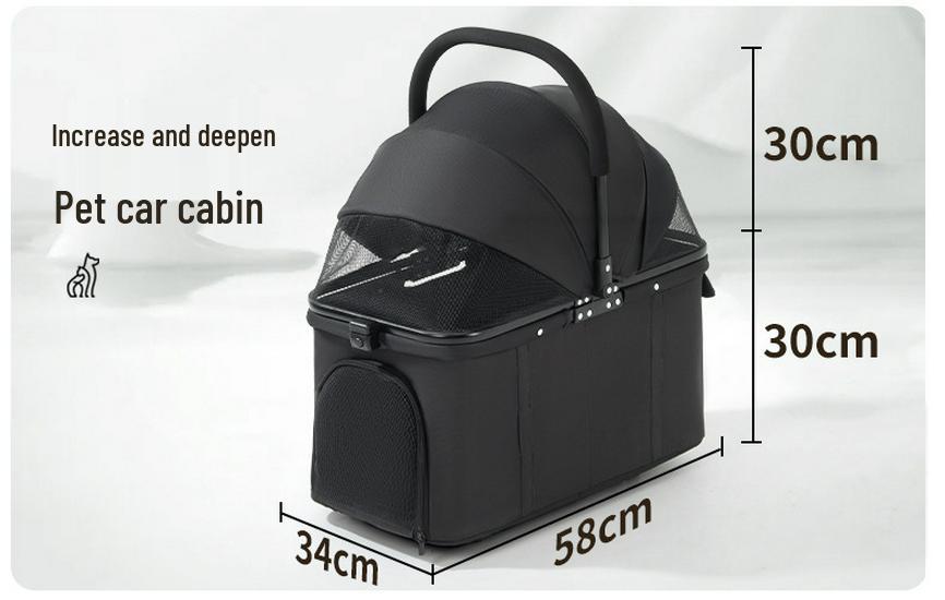 Passeggino per Cani Portatile e Pieghevole per Cani di Taglia Media e Grande - Ideale per Viaggi all'Aperto