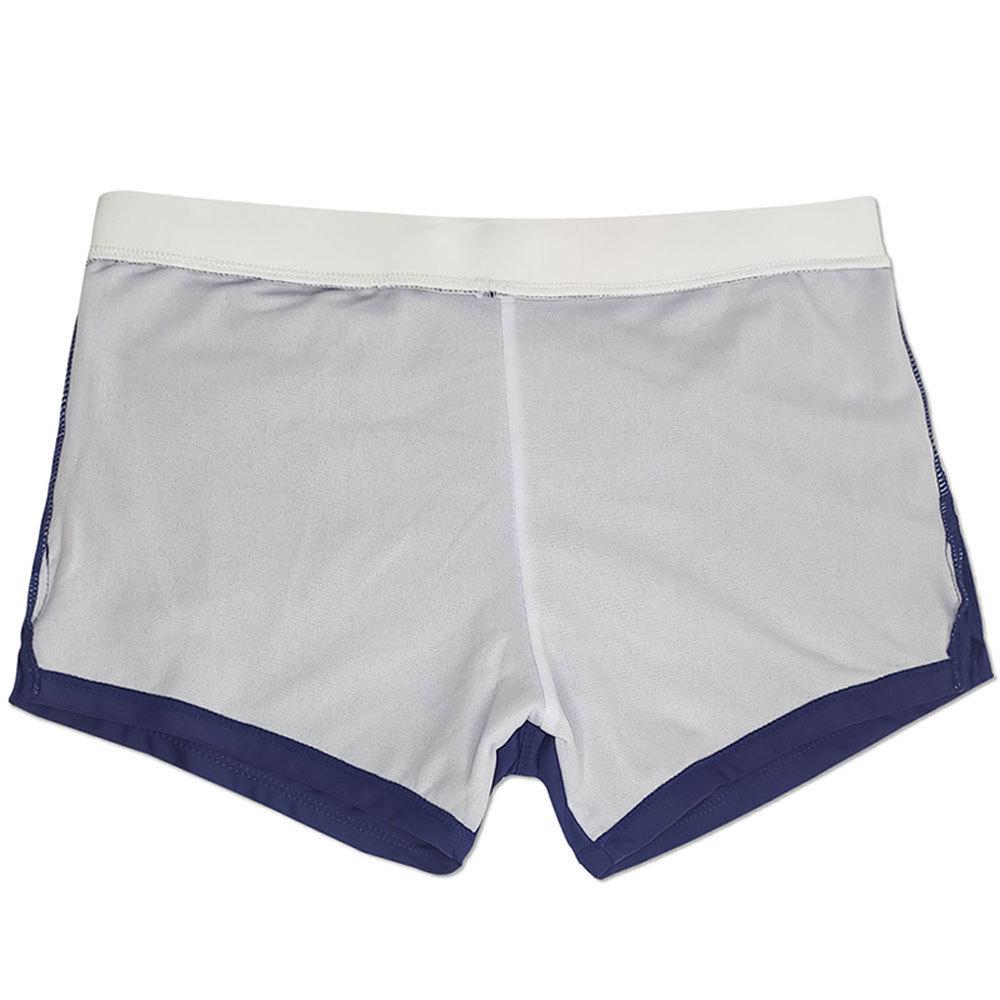 UXH Men's Stylish Stripe Quick-Dry Nylon Swim Trunks with Pockets