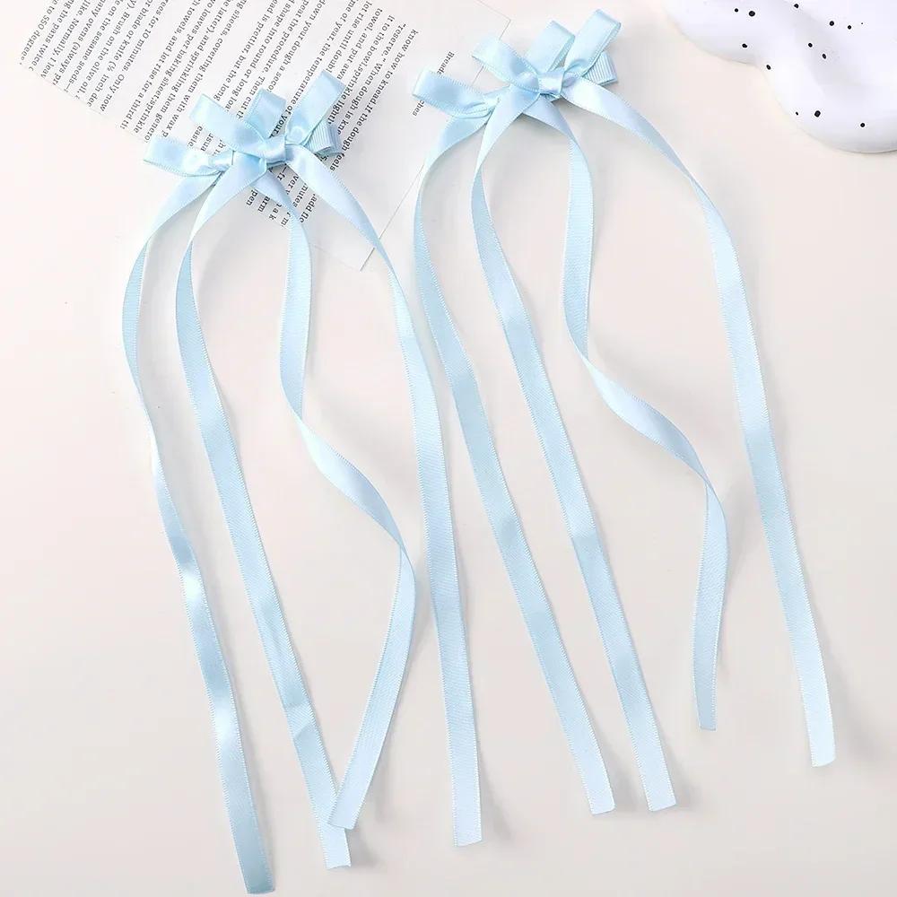 

2 шт. тканевый бант для волос заколка для женщин девочек ленточные заколки для волос головной убор черный белый бант верхняя заколка женские аксессуары для волос