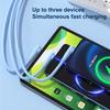 3-in-1-Datenleitung aus Flüssigsilikon, 66 W, superschnelles Laden, 6 A, Ellenbogen-Datenkabel für Mobiltelefone, unterstützt gleichzeitiges Laufwerk mit 3 Anschlüssen