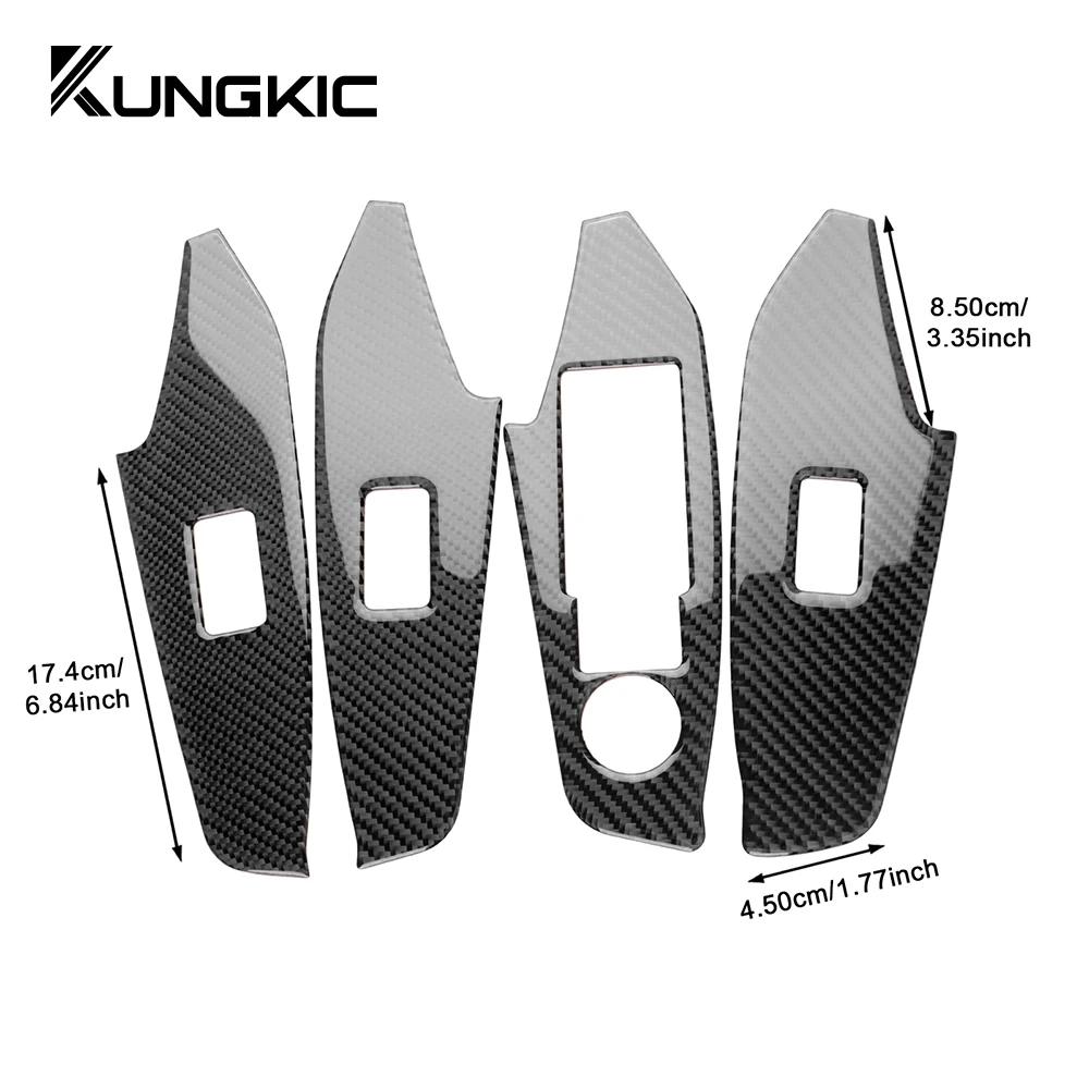 LHD RHD Real Soft Carbon Fiber Sticker For Mazda 3 Axela 2014 2015 2016 2017 2018 Car Window Lift Button Panel Trim Accessories
